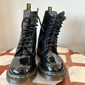 Dr Martens Patent Leather Boots w/Side Zip